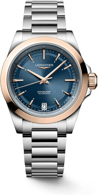 Longines L3.430.5.92.6 Conquest Sunray Blue Dial on Bracelet