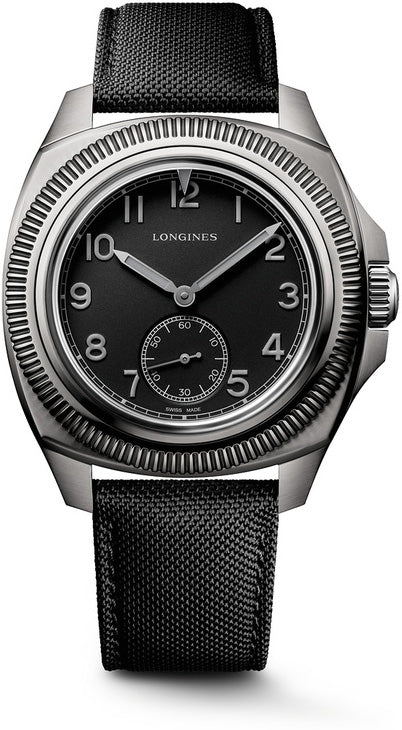 Longines L2.838.1.53.2 Pilot Majetek Black Dial on Strap