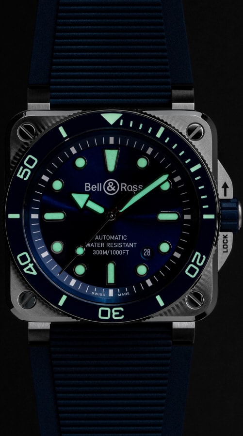 Bell & Ross BR03A-D-BLU-ST/SRB BR 03 Diver Blue Steel Rubber Strap