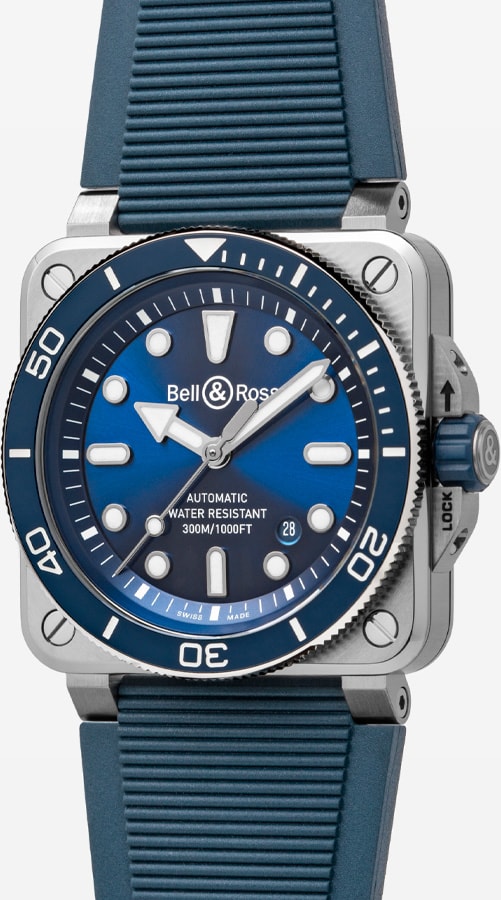 Bell & Ross BR03A-D-BLU-ST/SRB BR 03 Diver Blue Steel Rubber Strap