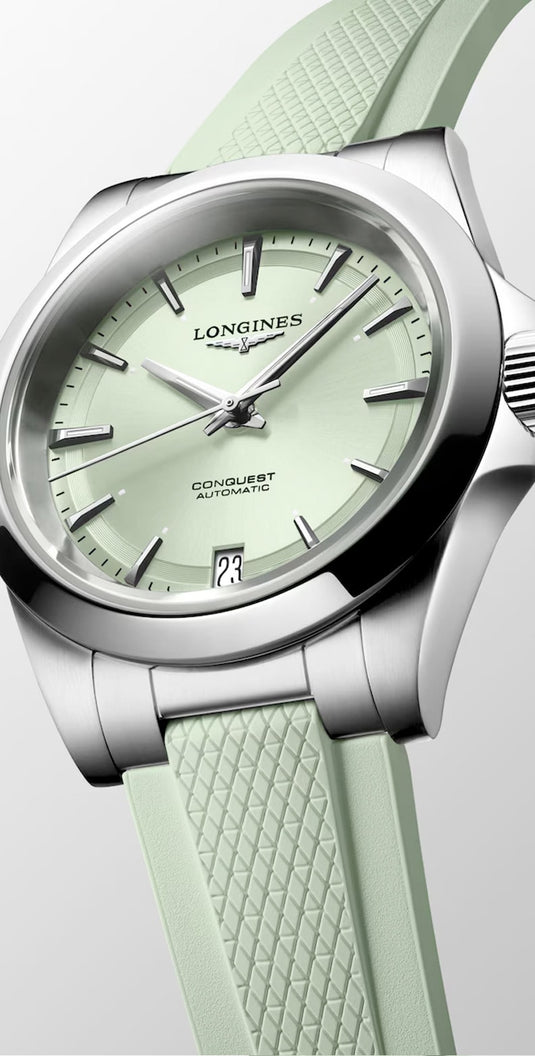 Longines L3.430.4.02.9 Conquest Sunray Green Dial on Strap