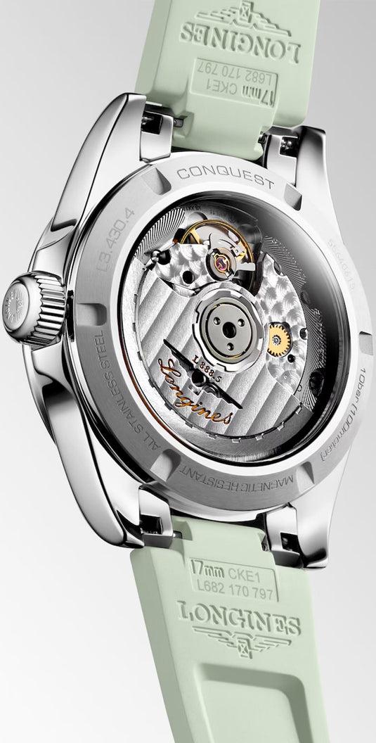 Longines L3.430.4.02.9 Conquest Sunray Green Dial on Strap