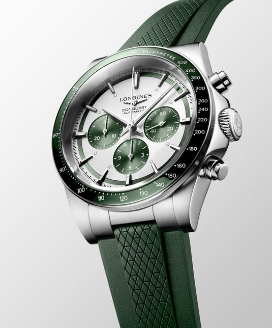 Longines L3.835.4.02.9 Conquest Chronograph Silver on Strap