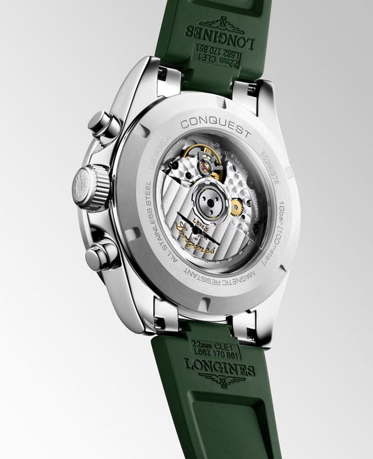 Longines L3.835.4.02.9 Conquest Chronograph Silver on Strap