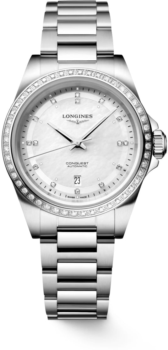 Longines L3.320.0.87.6 Conquest White on Bracelet