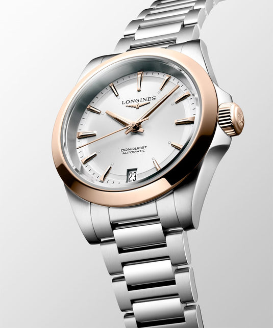 Longines L3.430.5.72.6 Conquest Sunray Silver Dial on Bracelet