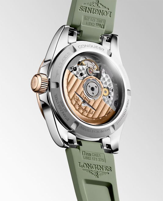 Longines L3.430.5.02.9 Conquest Sunray Green Dial on Strap
