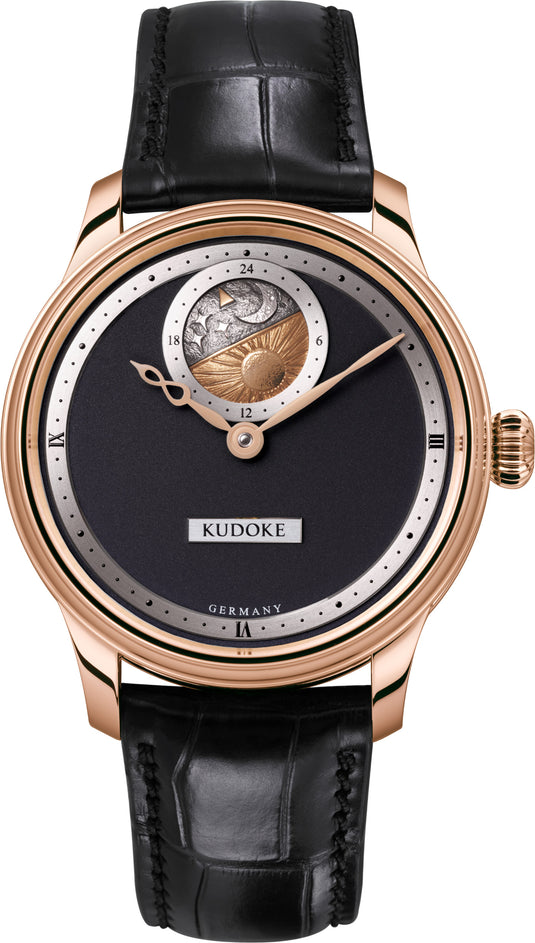 Kudoke 2 Black Dial Rose Gold