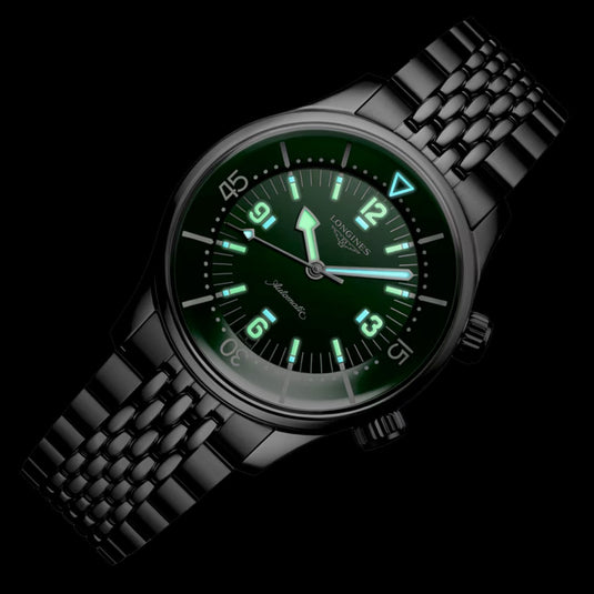 Longines L3.764.4.06.6 Legend Diver Green Dial on Bracelet