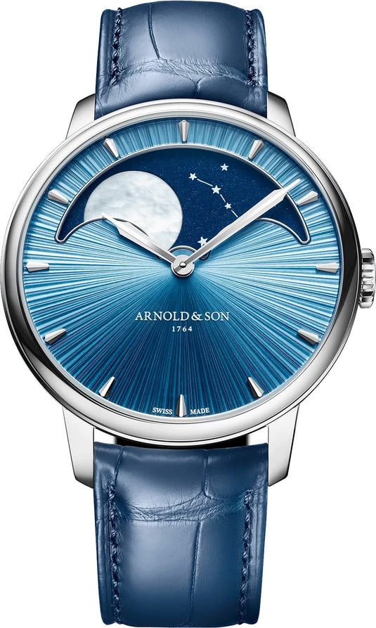 Arnold & Son 1GLBX.U01A.C200X Perpetual Moon 41.5 Platinum Blue Stellar Rays