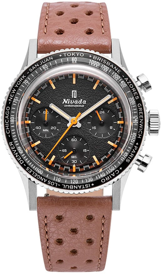 Nivada Grenchen 87042Q23 Chronoking Mecaquartz - Inter.Bezel on Strap
