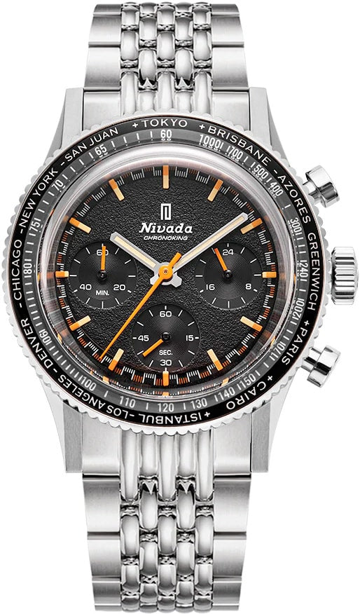 Nivada Grenchen 87042Q04 Chronoking Mecaquartz - Inter.Bezel on Bracelet