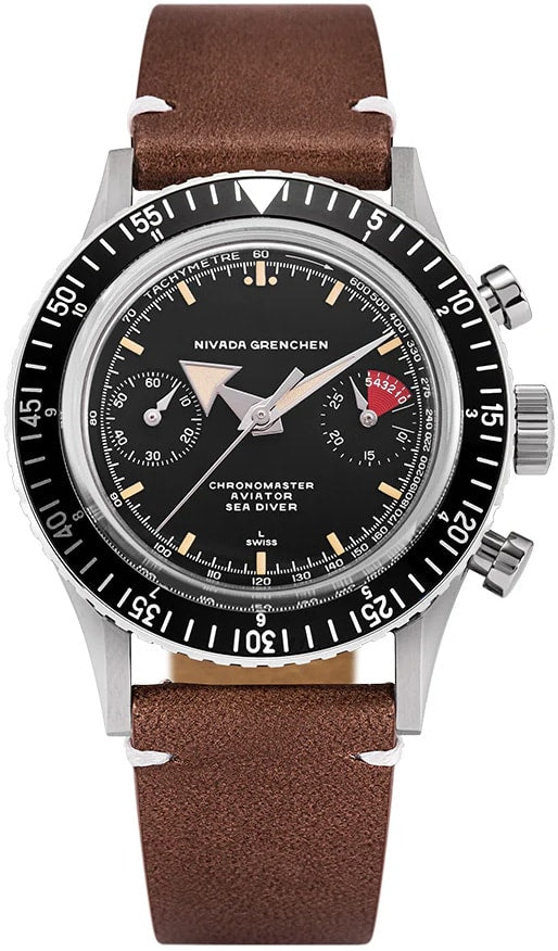 Nivada Grenchen 86056M14LO Chronomaster Broad Arrow - Inter.Bezel on Strap