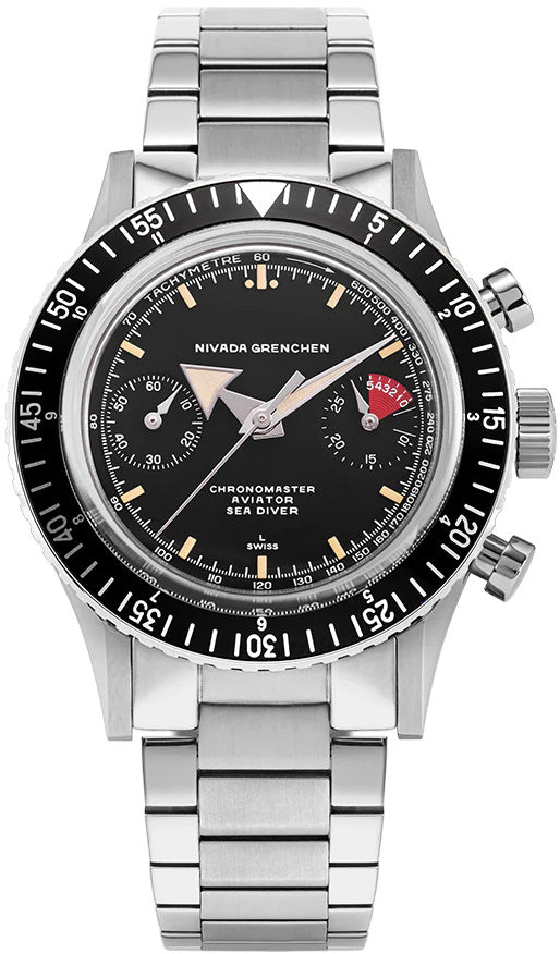 Nivada Grenchen 86056M20LO Chronomaster Broad Arrow - Inter.Bezel on Bracelet