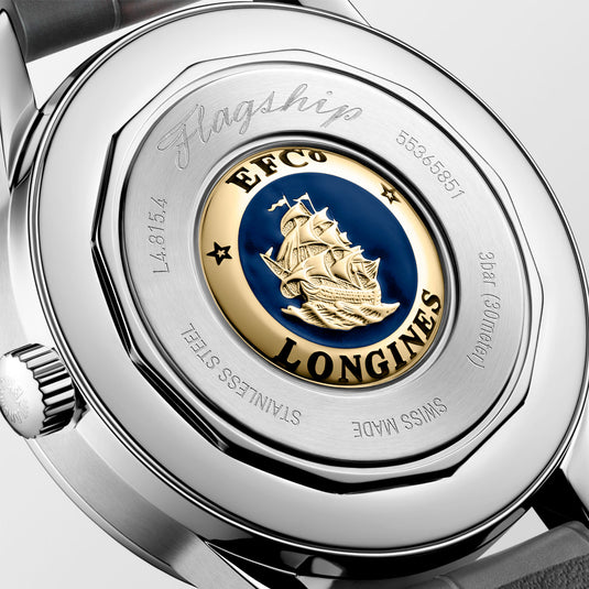 Longines L4.815.4.52.2 Flagship Heritage Sunray Anthracite Dial on Strap