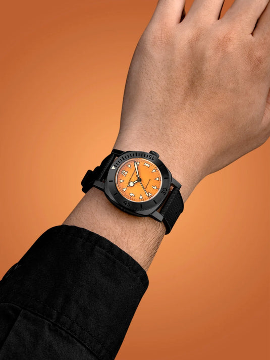 Nivada Grenchen 14131A01 Depthmaster Black Pumpkin