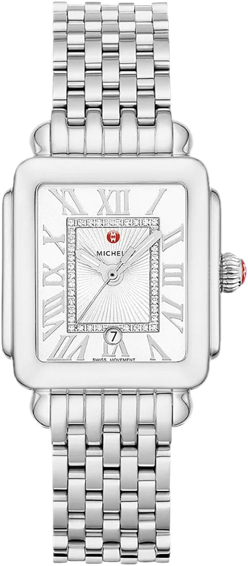 Michele MWW06G000012 Deco Madison Mid Stainless Steel Diamond Dial Watch