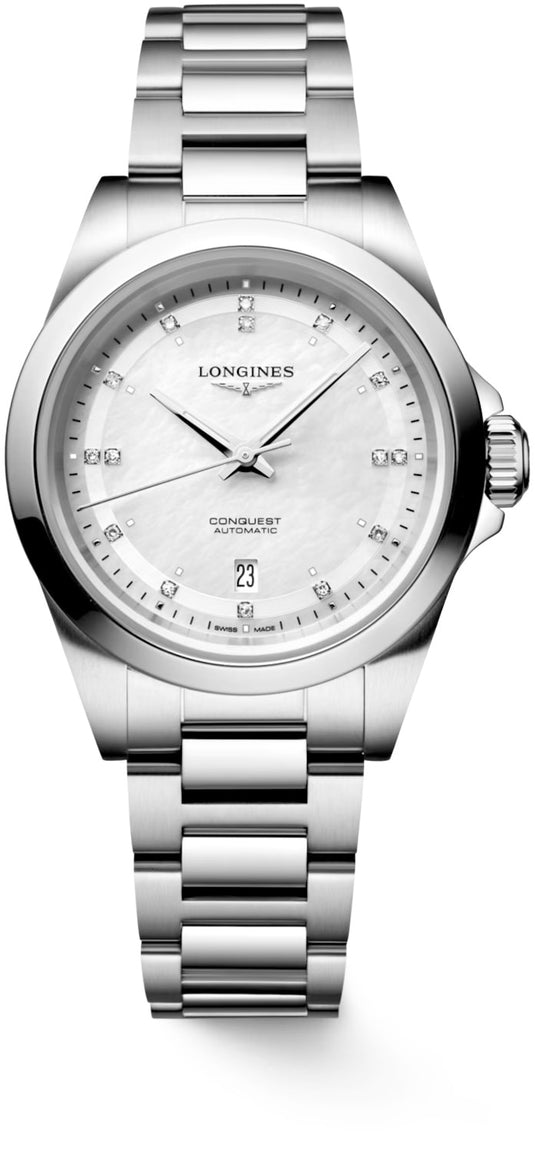 Longines L3.320.4.87.6 Conquest White on Bracelet
