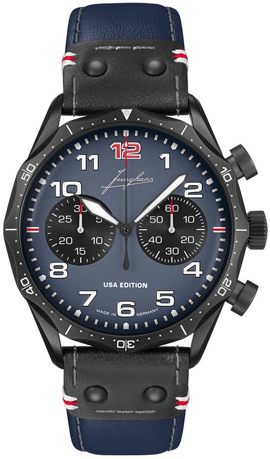 Junghans 027/3395.00 Meister Pilot Chronoscope Navy Blue US Edition