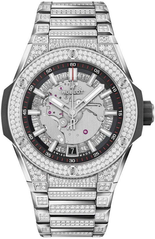 Hublot 456.NX.0170.NX.3704 Big Bang Integrated Time Only Titanium Pavé 40mm