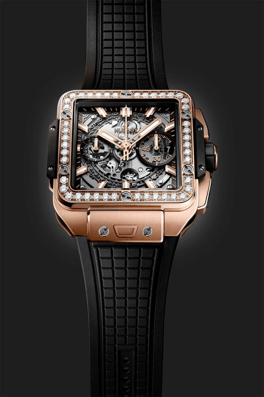 Hublot 821.OX.0180.RX.1204 Square Bang Unico King Gold Diamonds 42mm